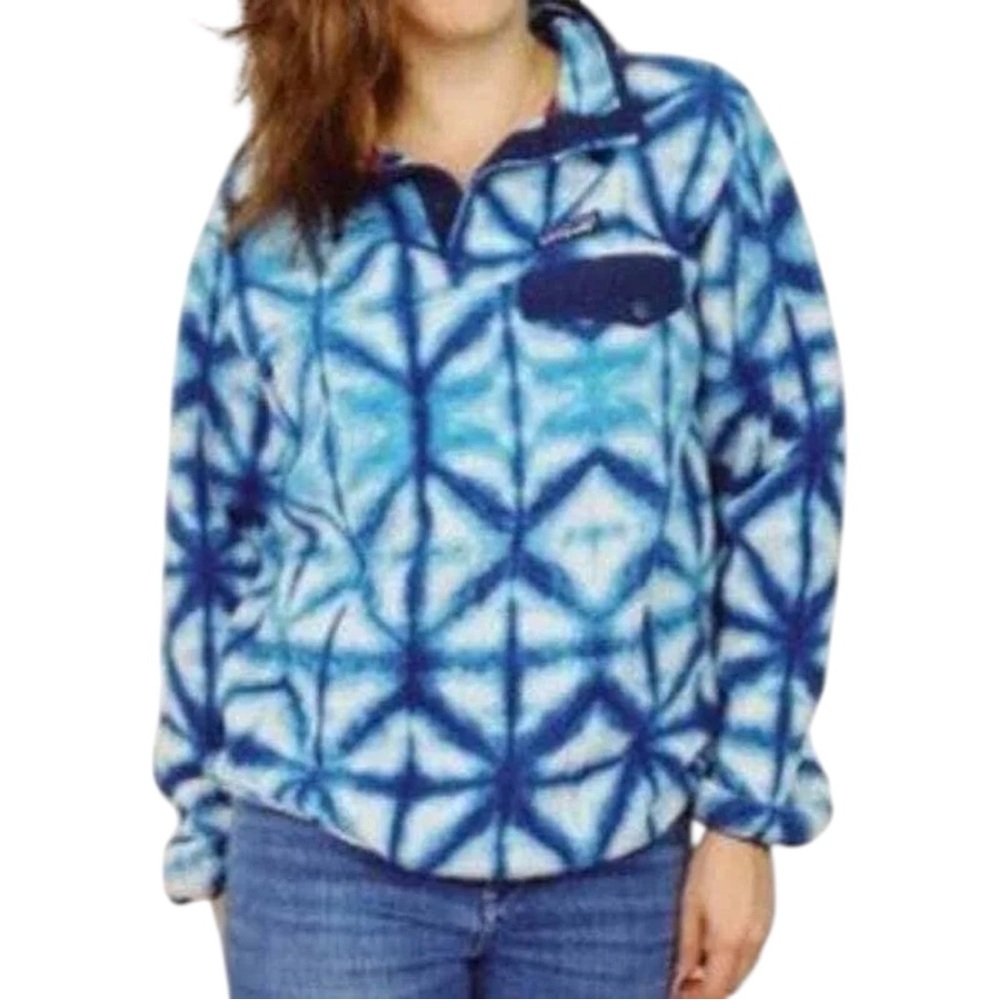 Patagonia Blue Tie-Dye Fleece Jacket